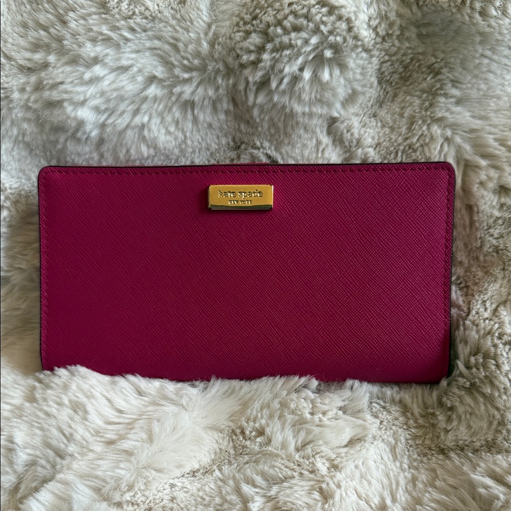 Kate Spade Fuchsia Wallet with Gold Accent